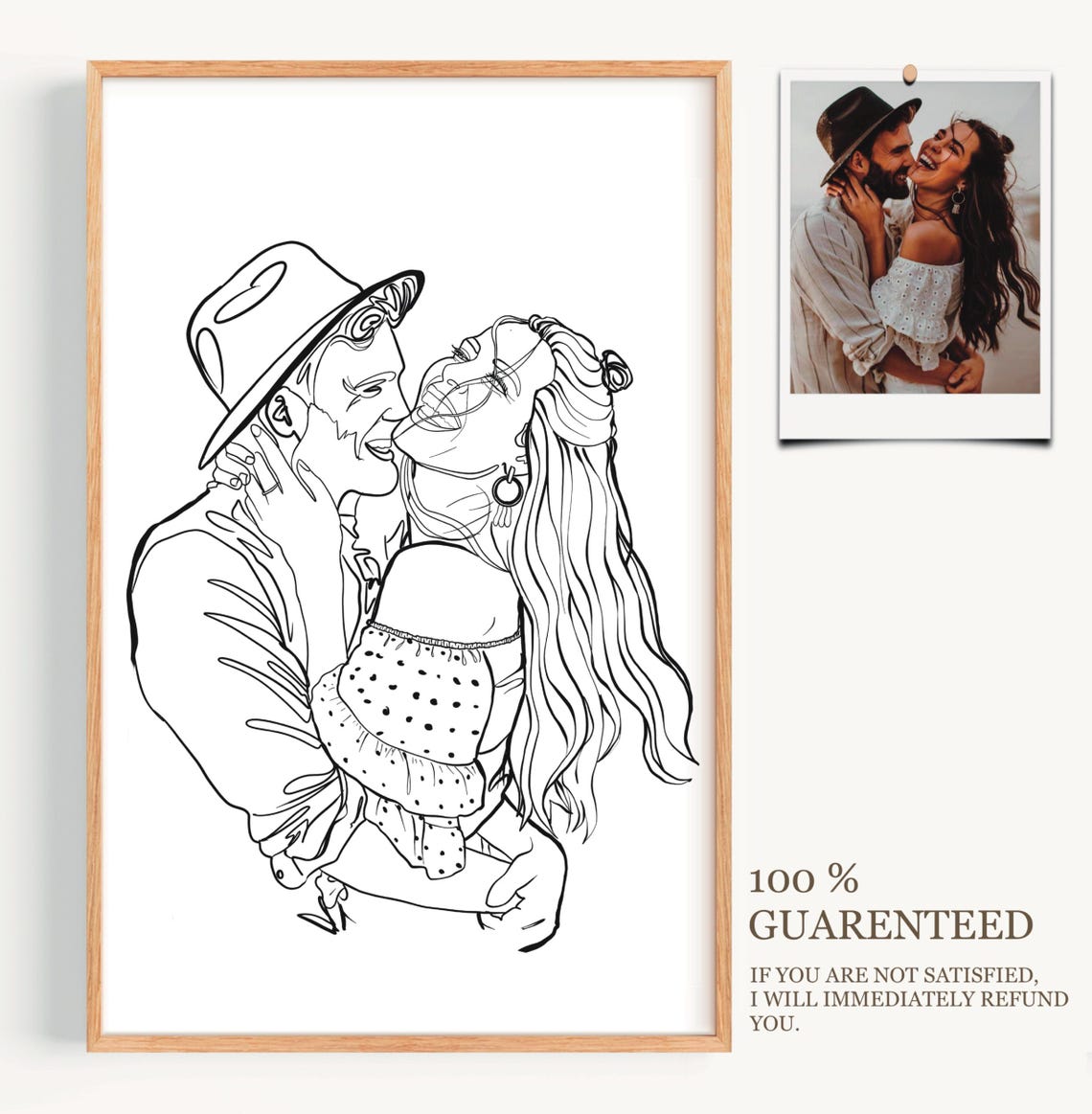 Personalized Couple Line Art Boyfriend Gift Girlfriend Gift Personalized Illustration Custom One Line Drawing Portrait From Picture - Image 2