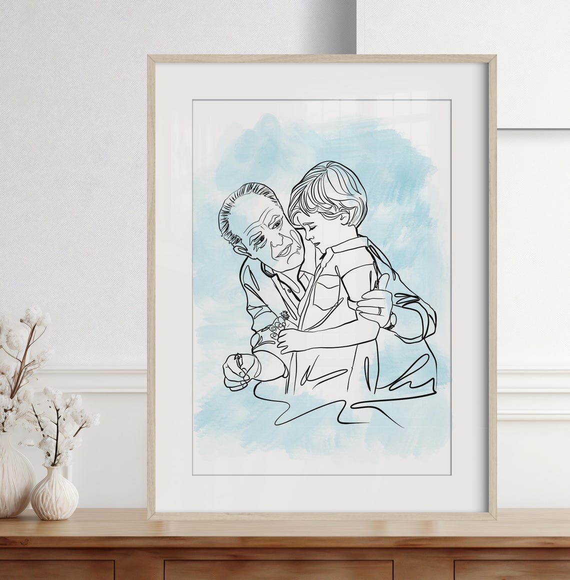 Laughing Couple With Hat Custom Line Portrait From Photo Poster - Image 4