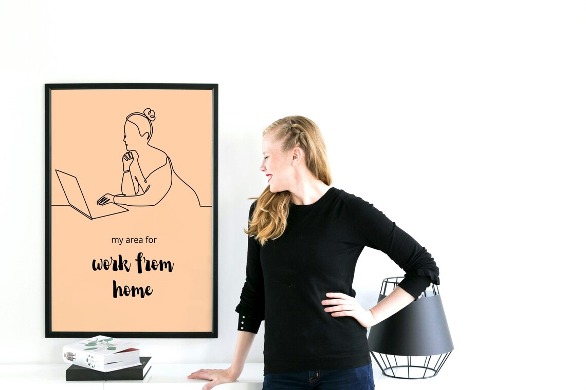 Work From Home, Motivational Home Office Art Print - Image 2