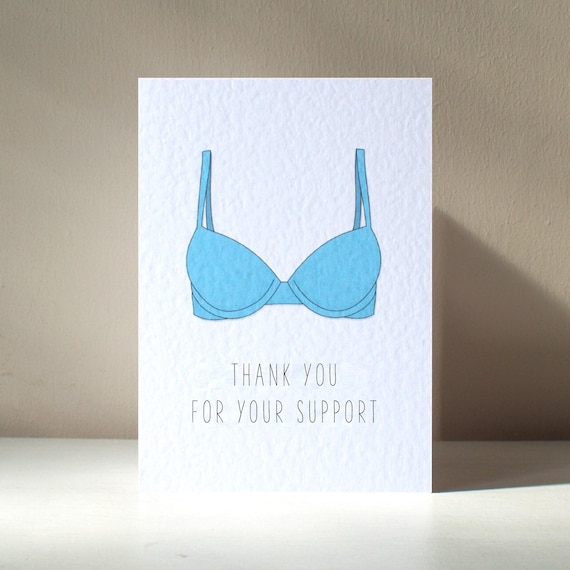 Thank You For Your Support A6 Personalised Bra Bikini Sexy Lingerie Undies Funny Pun Happy Birthday Love Greeting Card