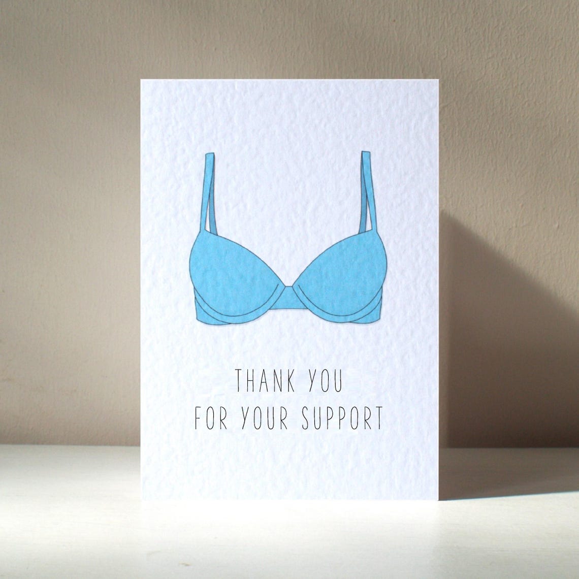 Cheeky Thank You For Your Support Blue Bra Funny Pun Poster Art
