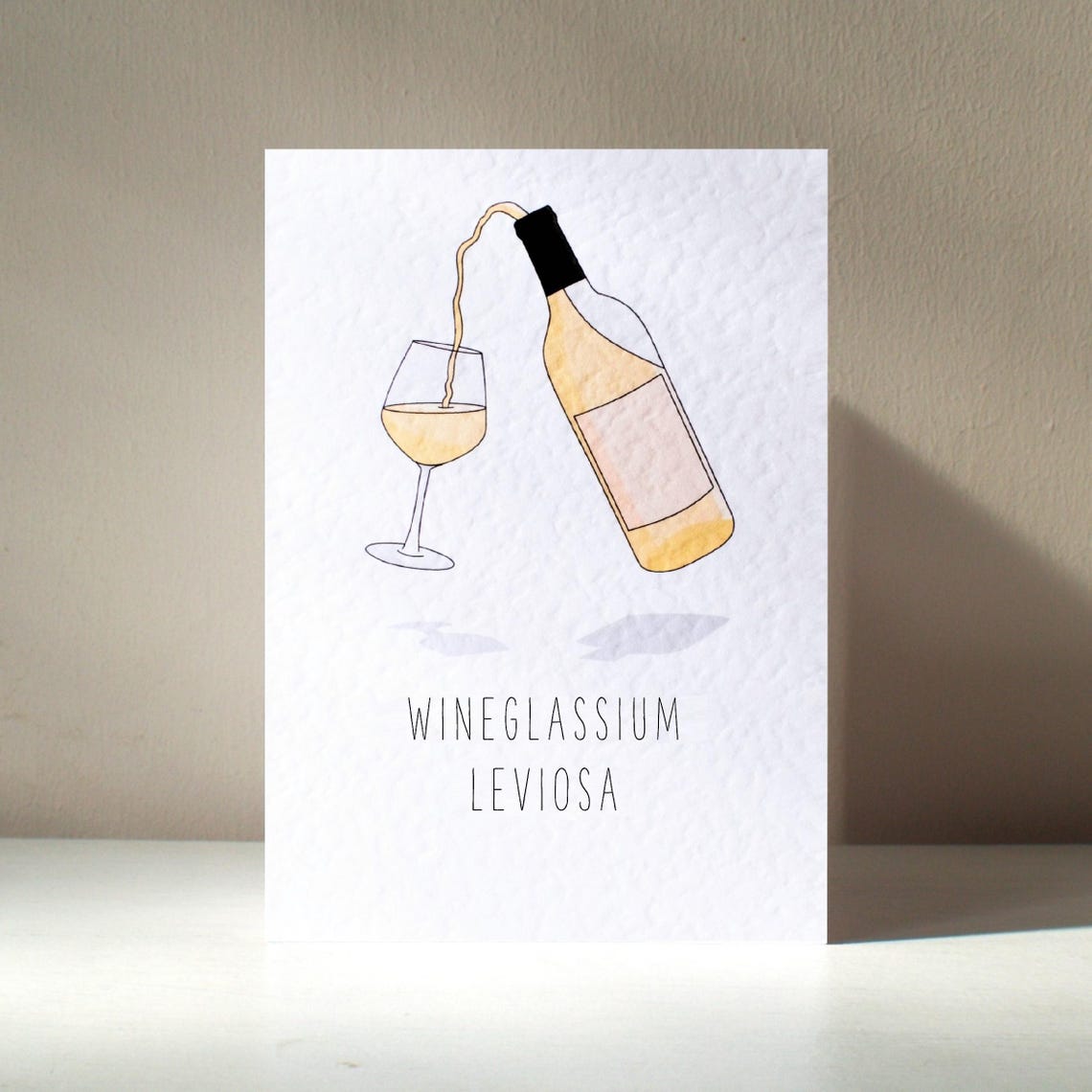 Funny Magic Wineglassium Leviosa Wine Pour Spell Pun Poster Art