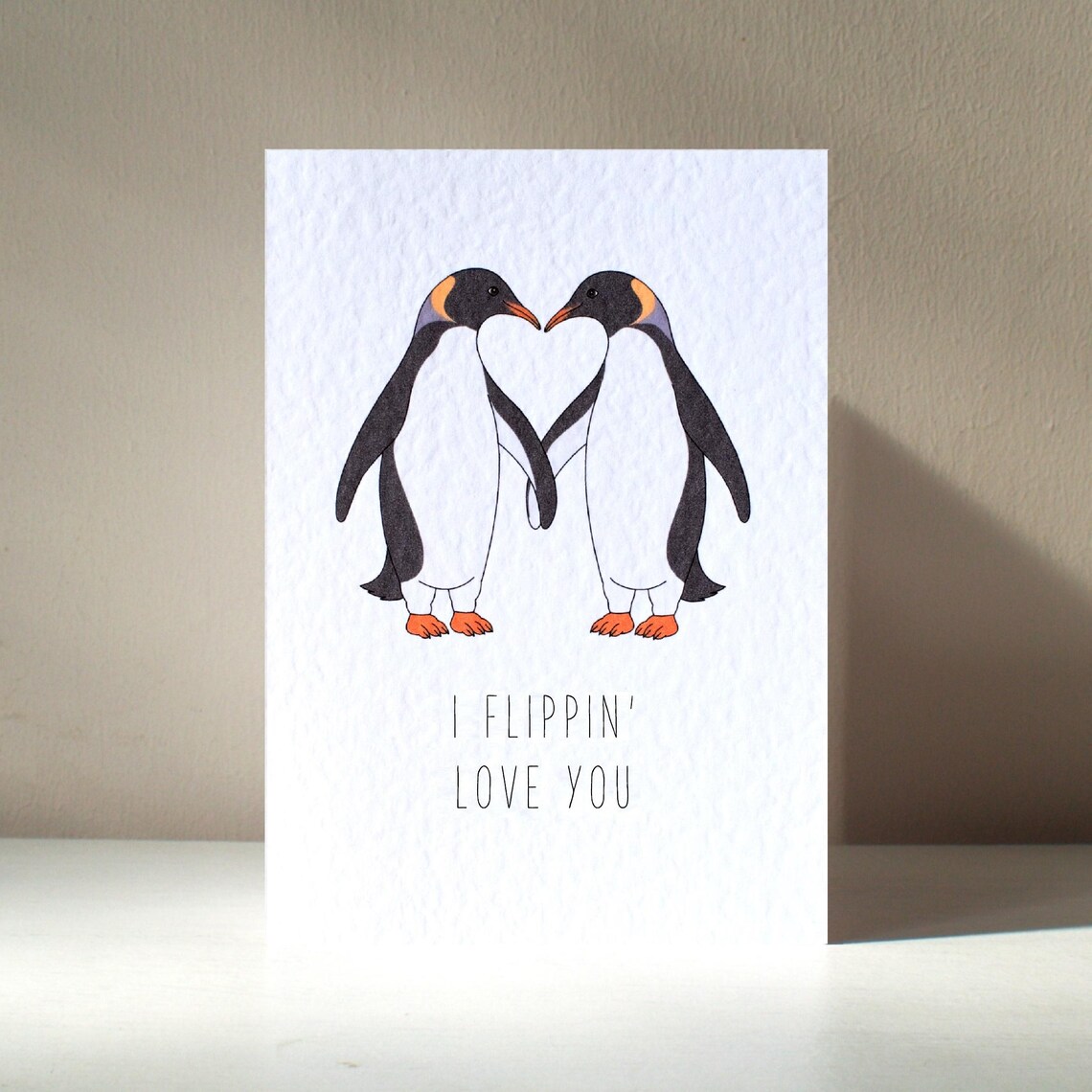 Cute Animal I Flippin Love You Penguins Heart Romantic Poster
