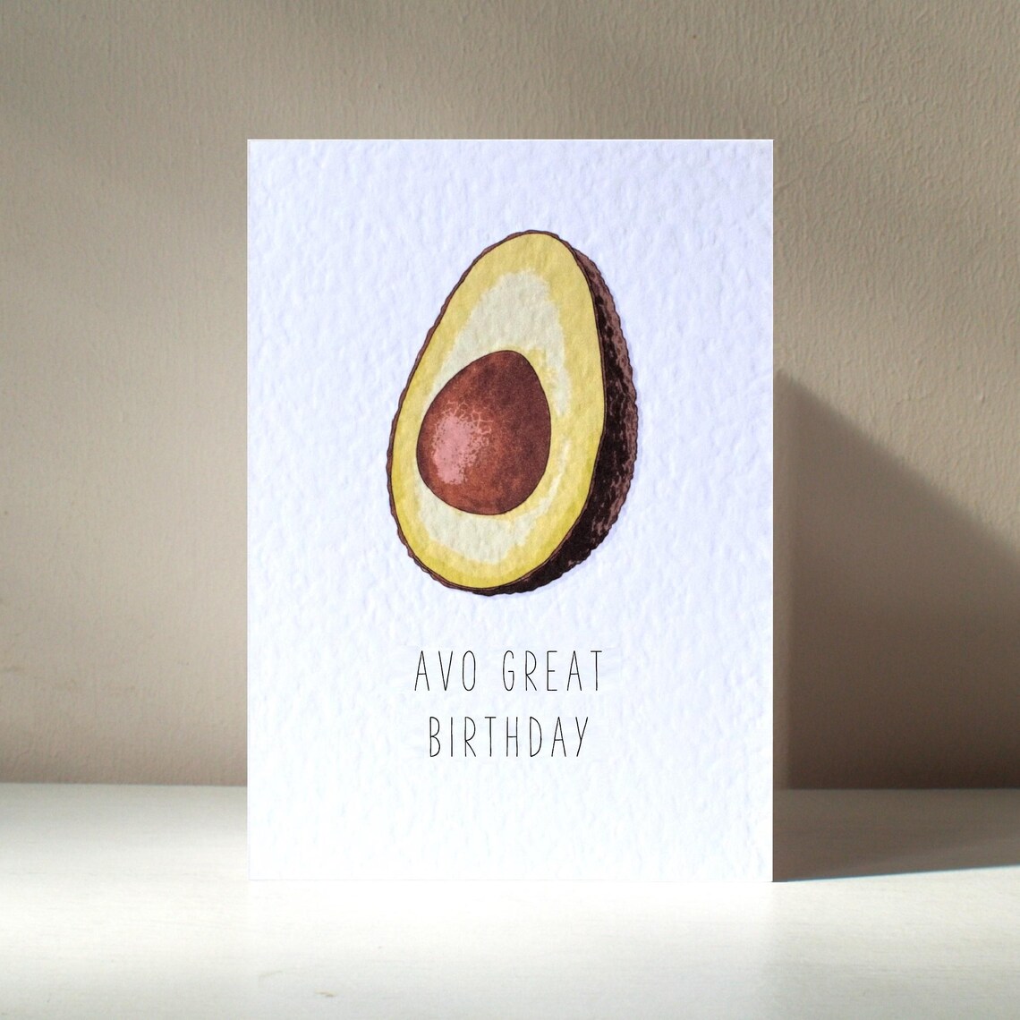 Avo Great Birthday Avocado Pun Vegan Greeting Card