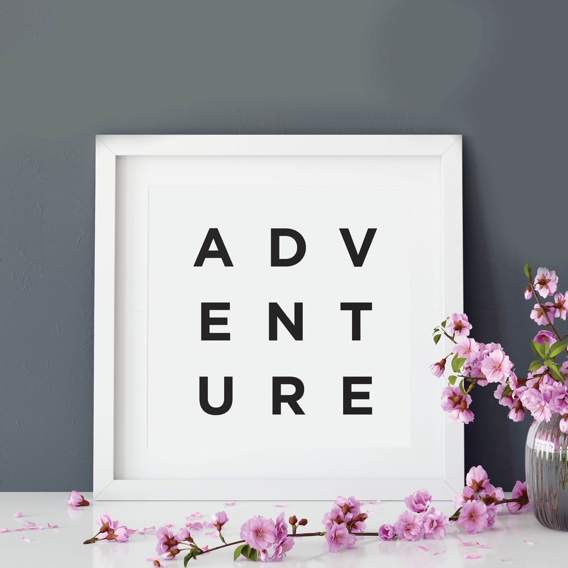 Adventure Minimalist Typography Poster Black on White Travel Art - Image 2