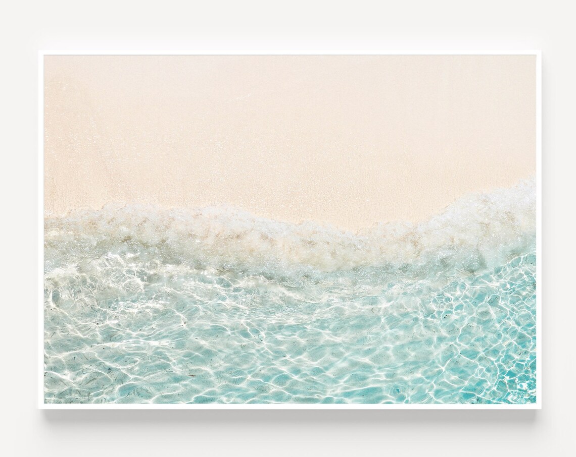 Summer Beach Waves Art Print, Pastel Ocean