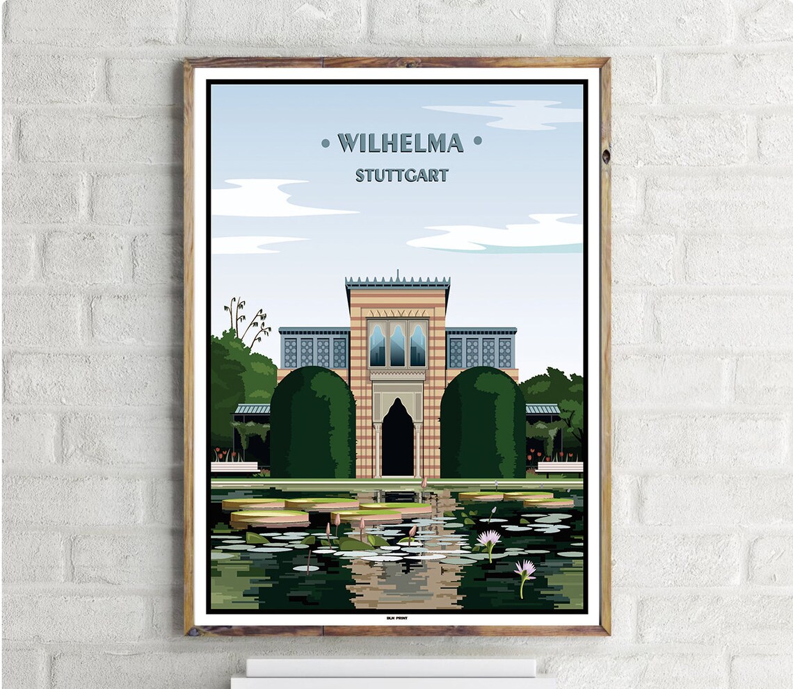 Wilhelma Stuttgart Vintage Travel Poster