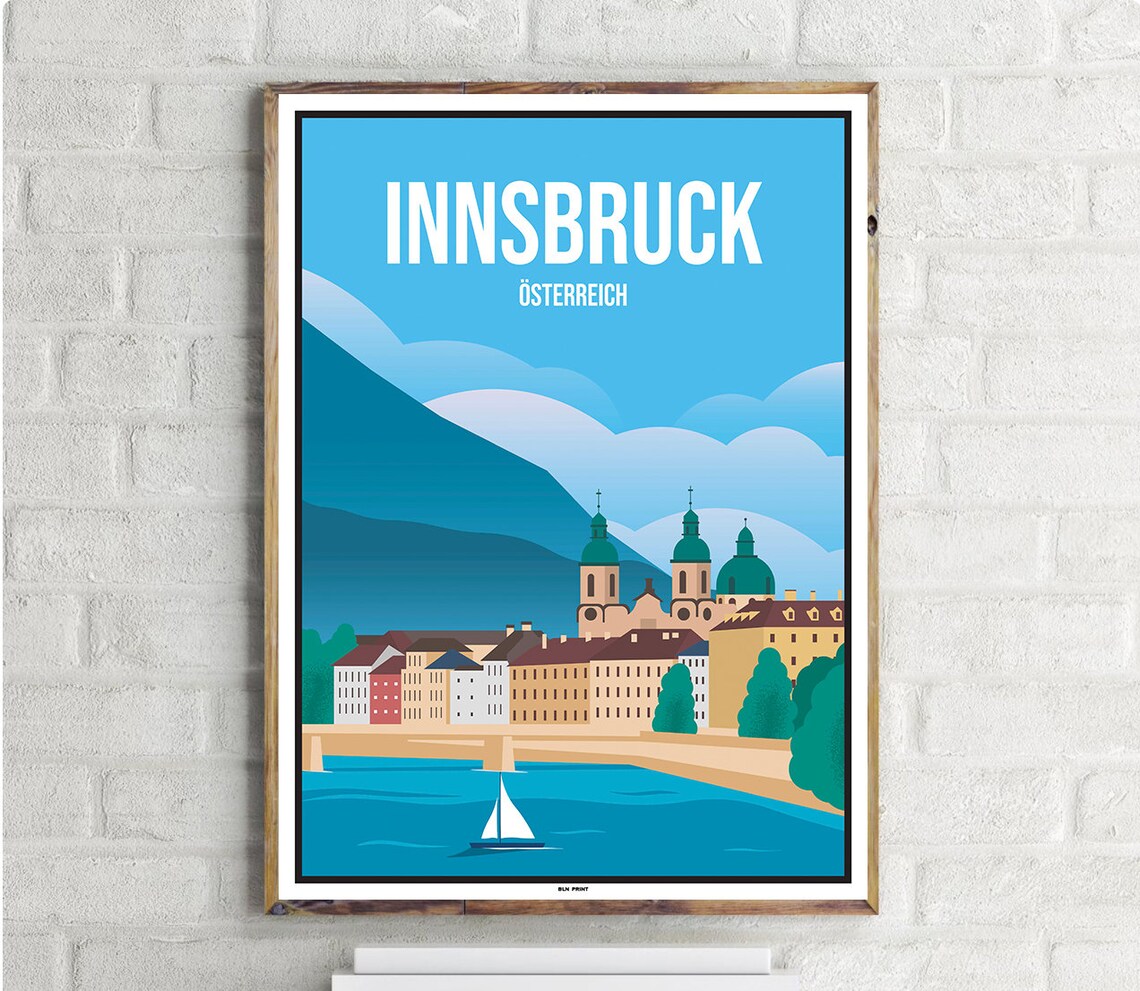 Innsbruck Vintage Travel Poster, Alpine Destination