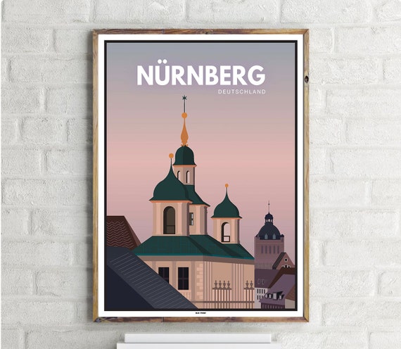 Rathaus Nrnberg Vintage Travel Poster