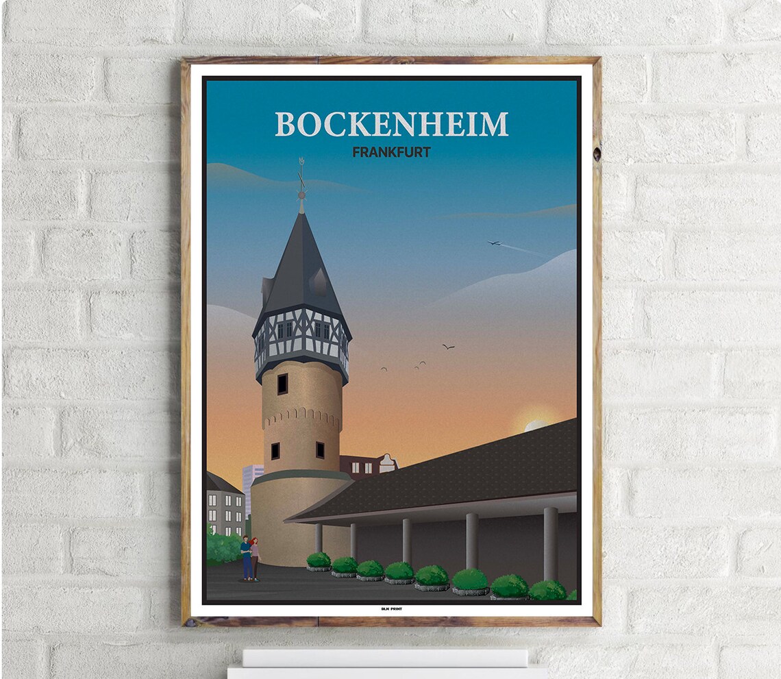 Frankfurt Bockenheim Vintage Travel Poster