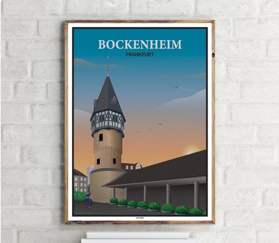Frankfurt Bockenheim Vintage Travel Poster