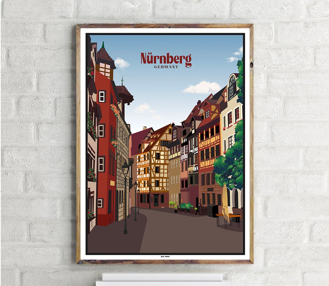 Weigerbergasse Nurnberg Vintage Travel Poster