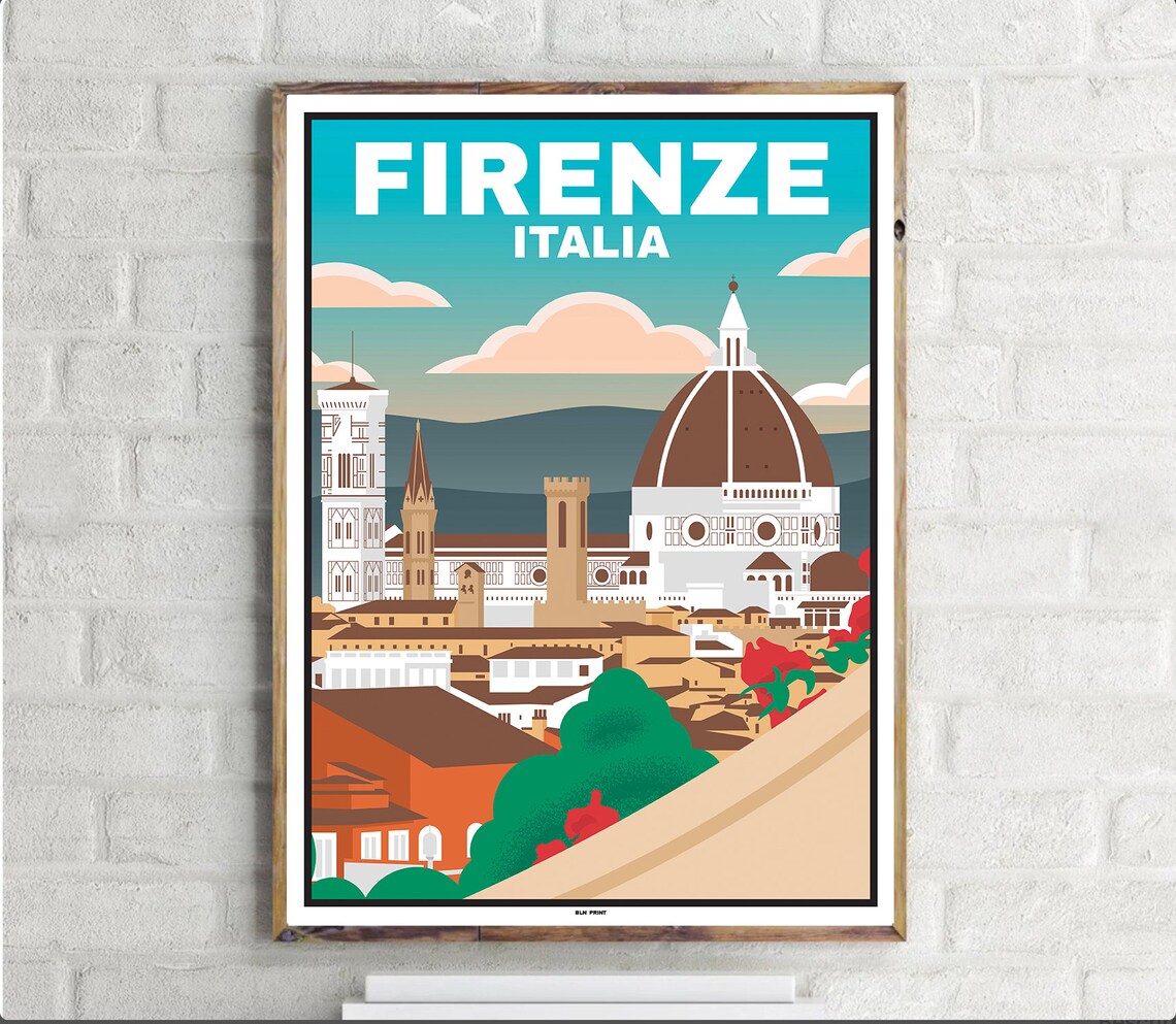 Cathedral Of Florence Vintage Travel Poster