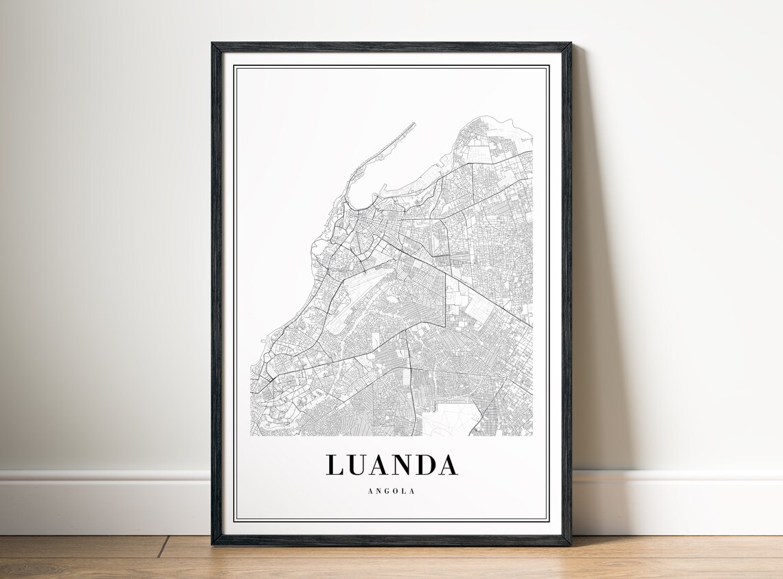 Luanda Map Print, Angola Sketch Map Poster - Image 5