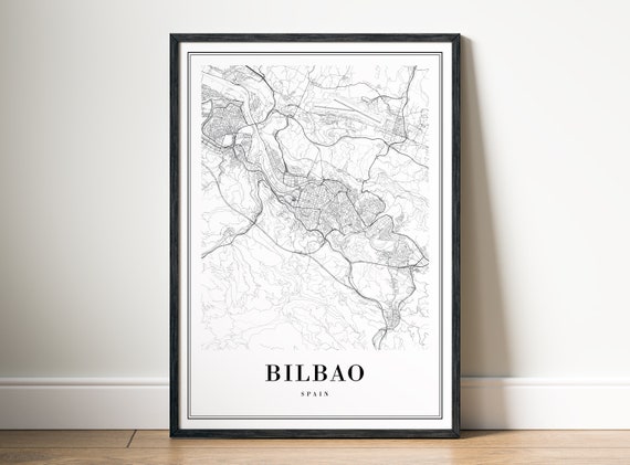 Bilbao Spain Map Print, Travel Poster