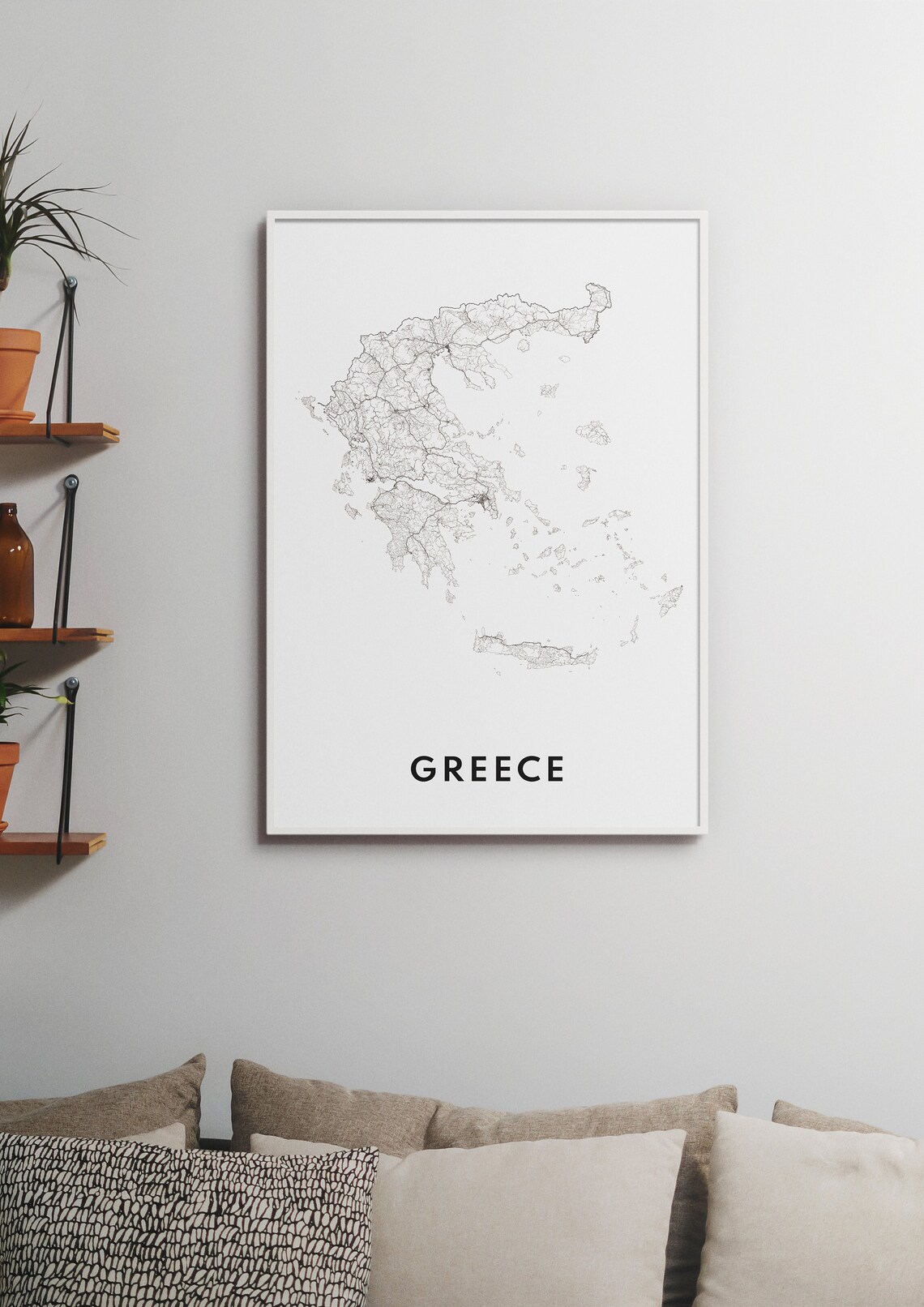 Greece Map Poster, Black and White Travel Map - Image 2