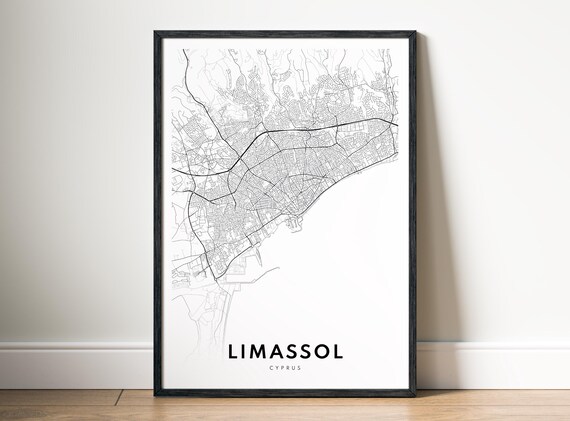 Limassol City Map, Cyprus Minimalist Poster