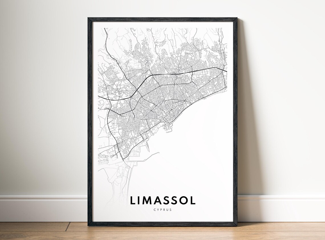 Limassol City Map, Cyprus Minimalist Poster