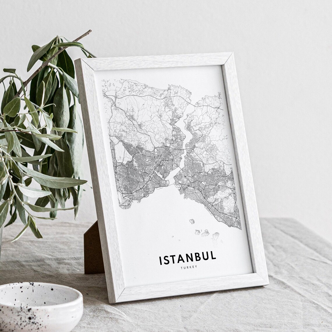 Istanbul Map Poster, Black and White Travel Art - Image 4