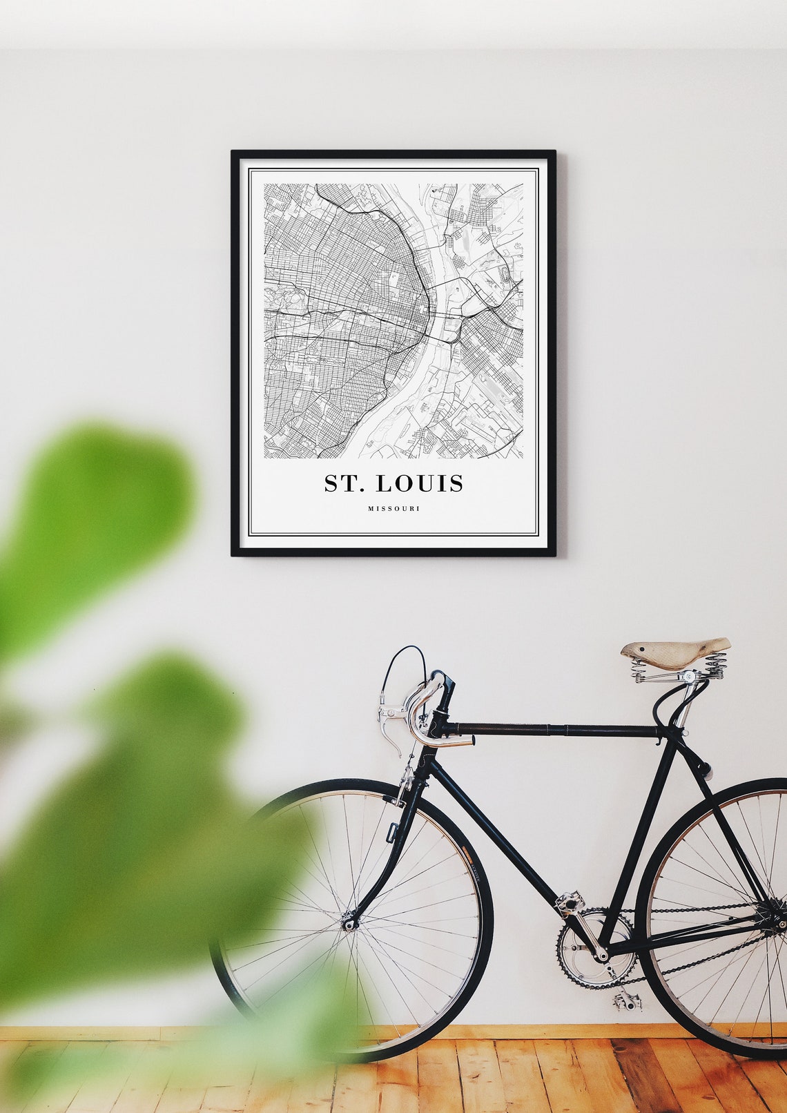St Louis Missouri City Street Map Black White Minimalist Map Poster - Image 3