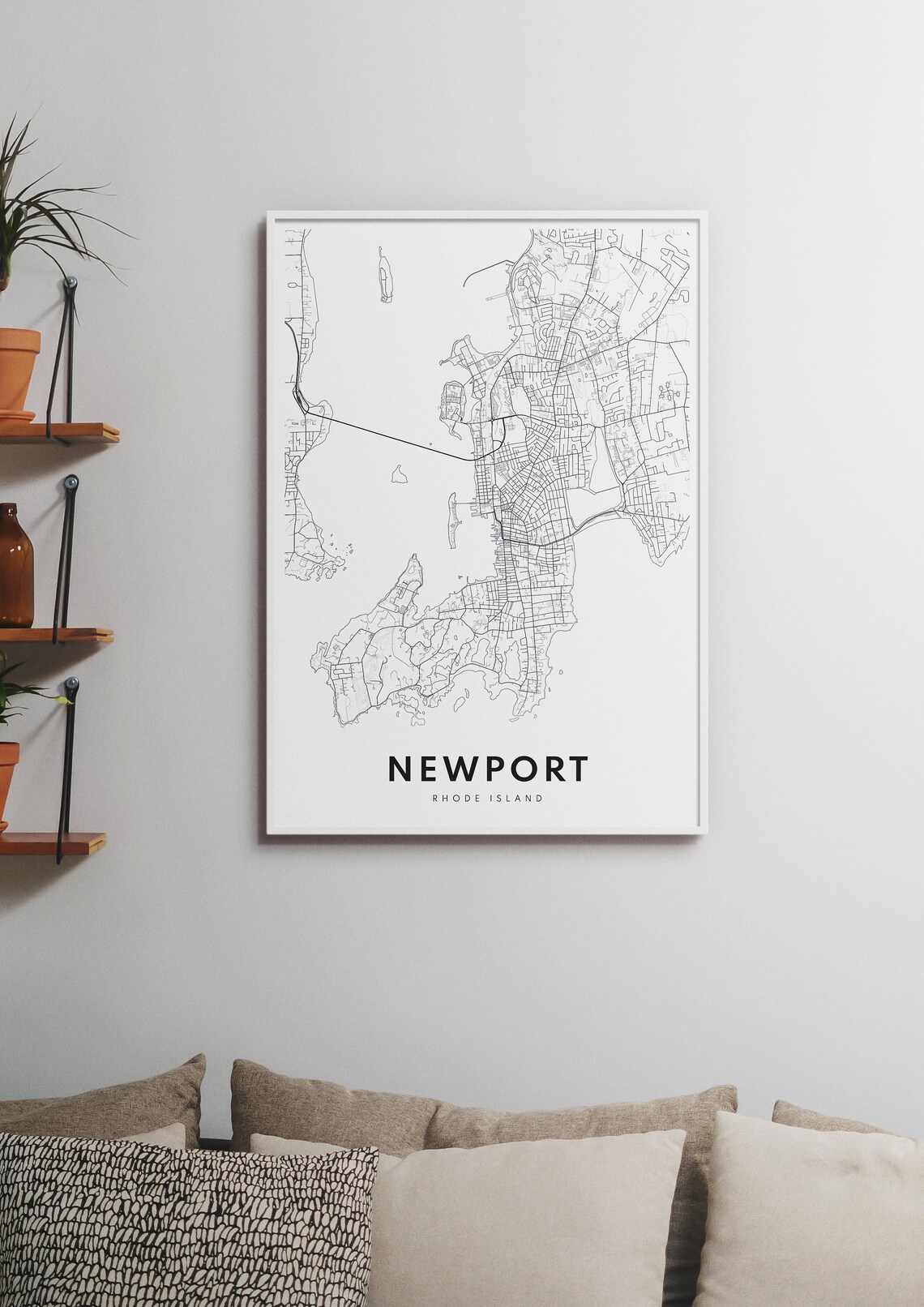 Newport Rhode Island Coastal Minimalist City Street Map Poster - Image 2