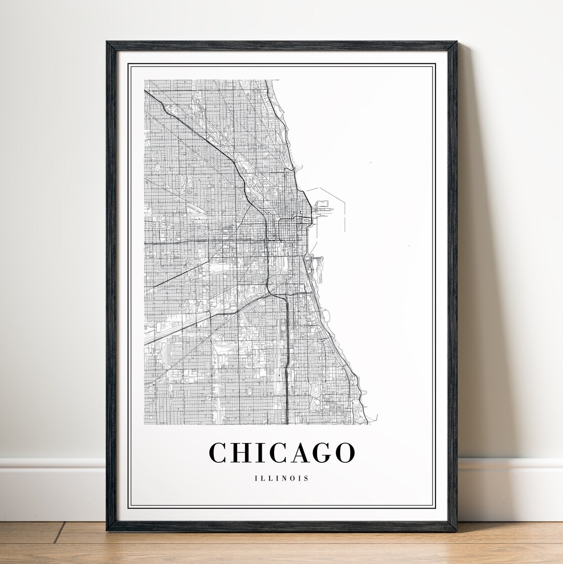 Chicago Map Print, Minimal Black And White Travel - Image 5