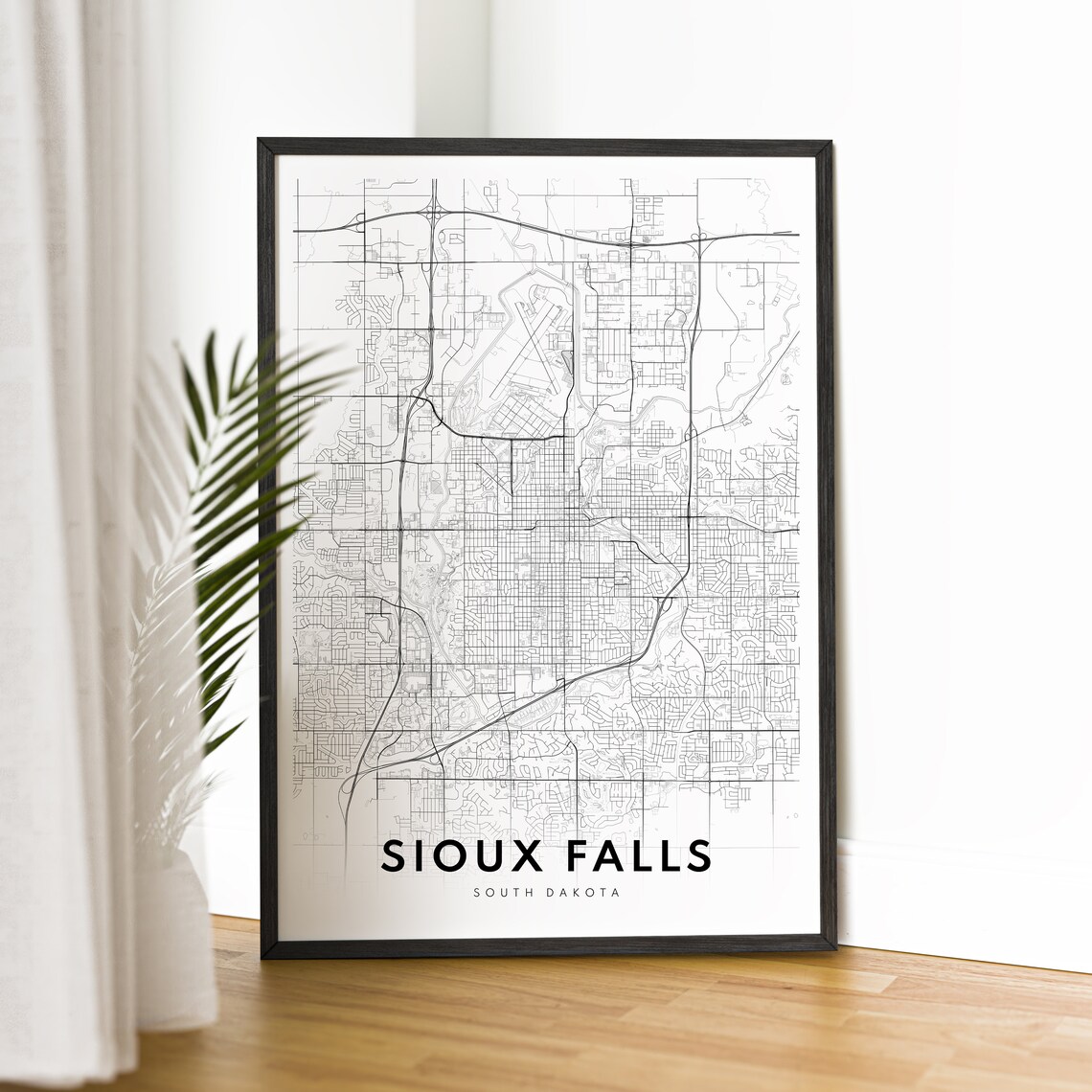 Sioux Falls South Dakota Map Print, Sketch Style - Image 2