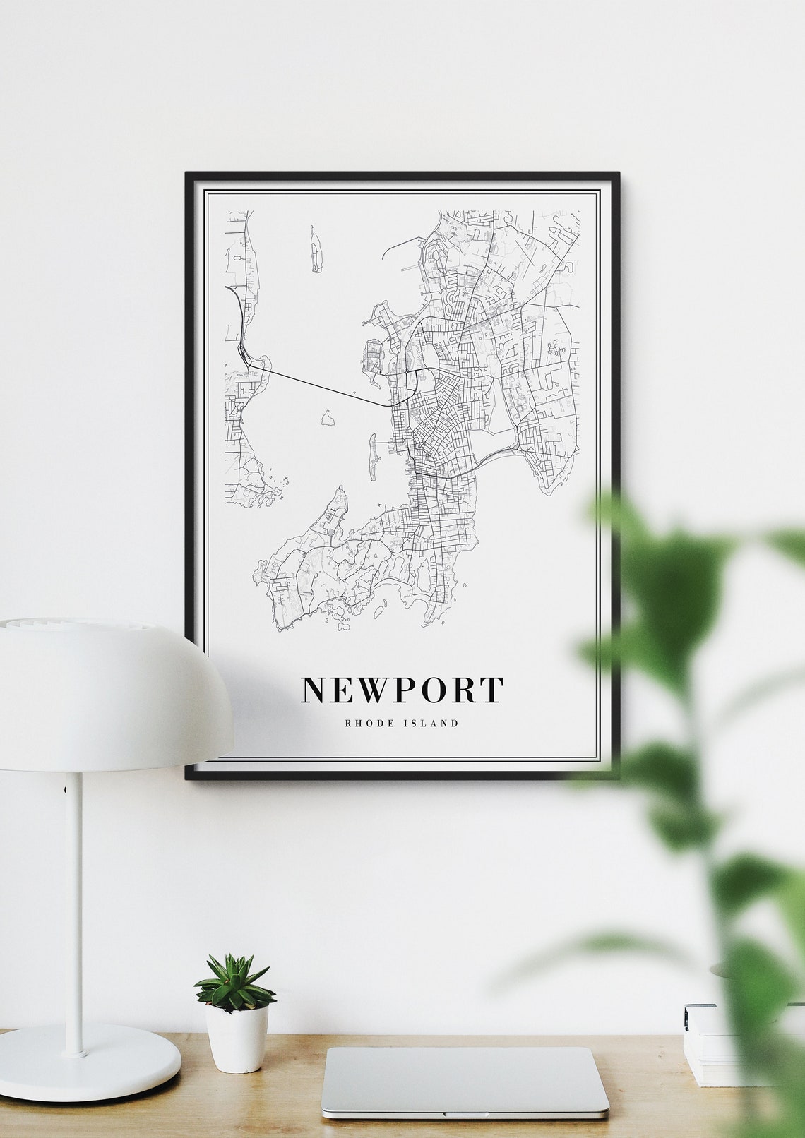 Newport Rhode Island Coastal Minimalist City Street Map Poster - Image 3