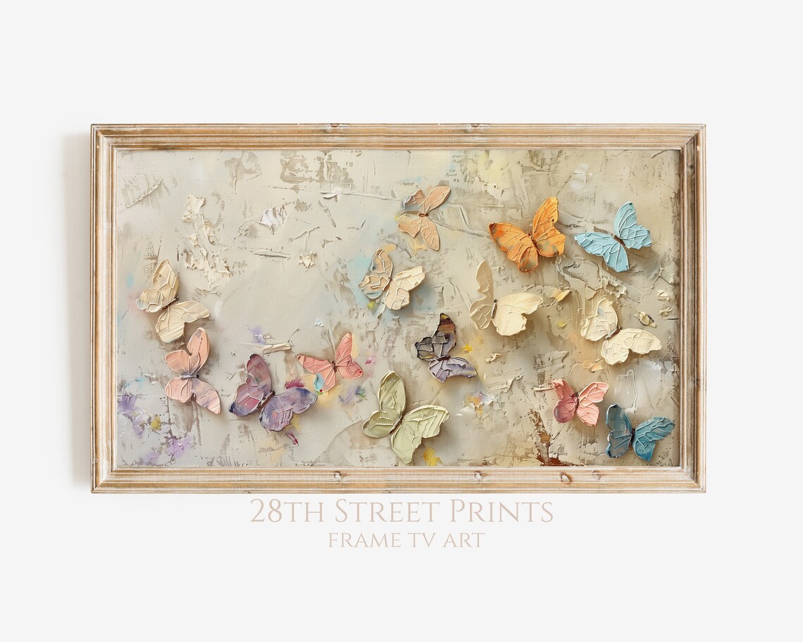 Spring Pastel Butterflies Art Print, Seasonal Decor