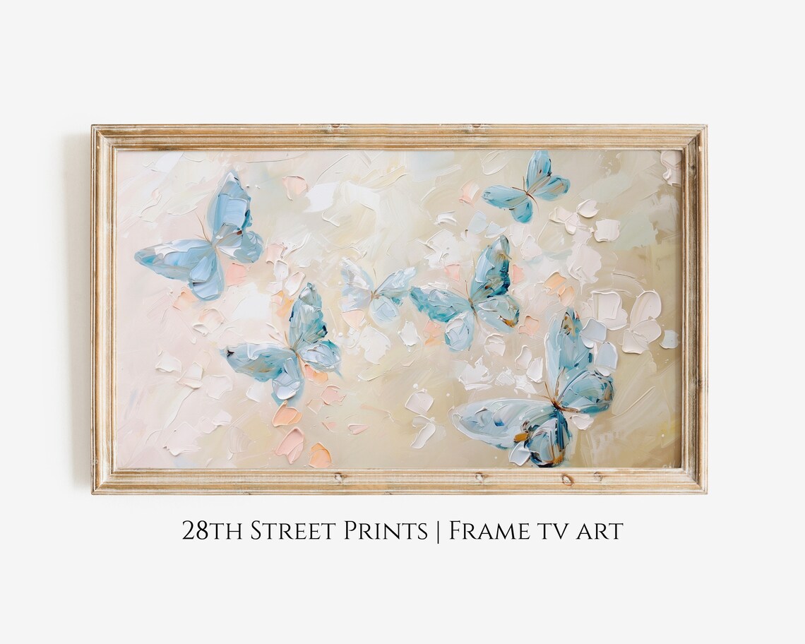 Blue Butterflies Art Print, Butterfly Wall Decor