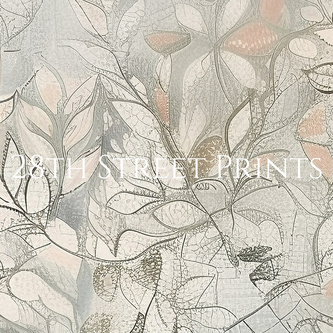 Vintage Botanical Dancing Vines Line Art Neutral Minimalist Poster - Image 2