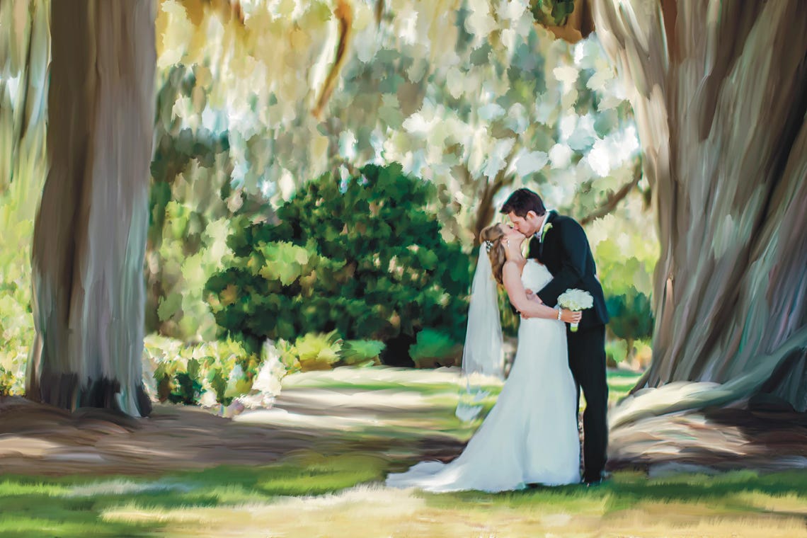 Custom Oil Painting Portrait From Photo Watercolor Wedding Drawing Family Painting For Couple Birthday Engagement Portrait Pet Memorial