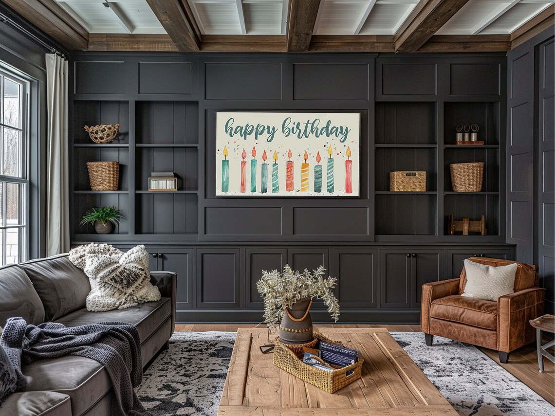 Birthday Frame TV Art, Birthday Decor Art Print - Image 3