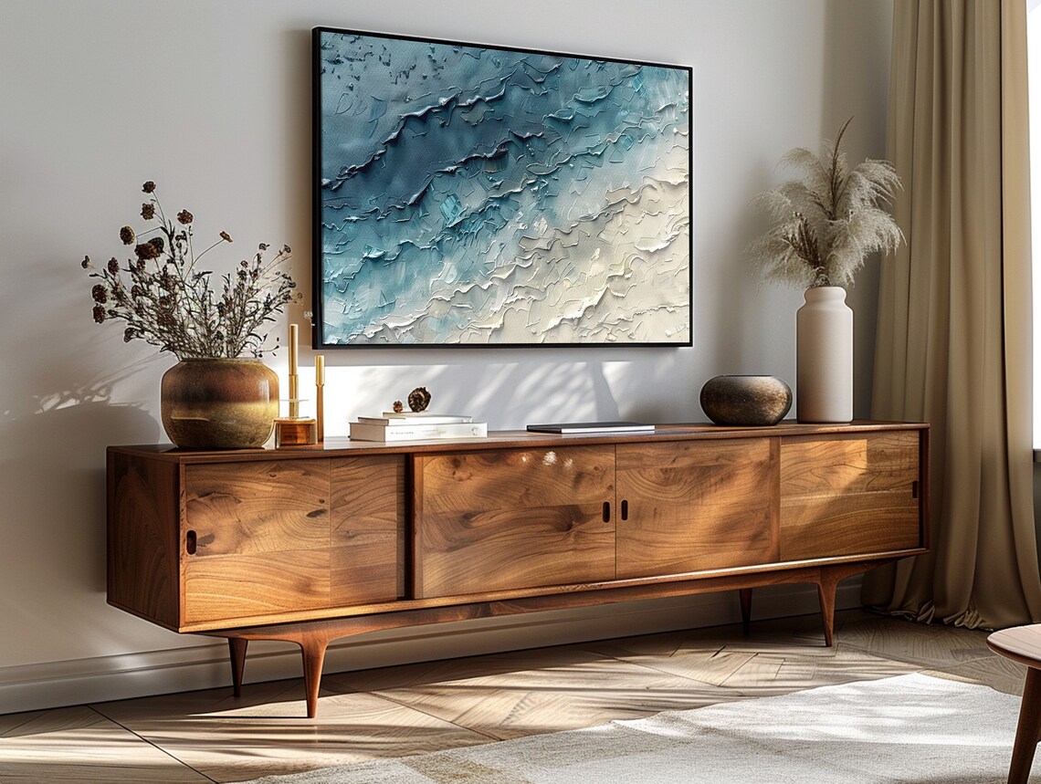 Summer Abstract Ocean Waves Seascape Art Print, Coastal - Image 2