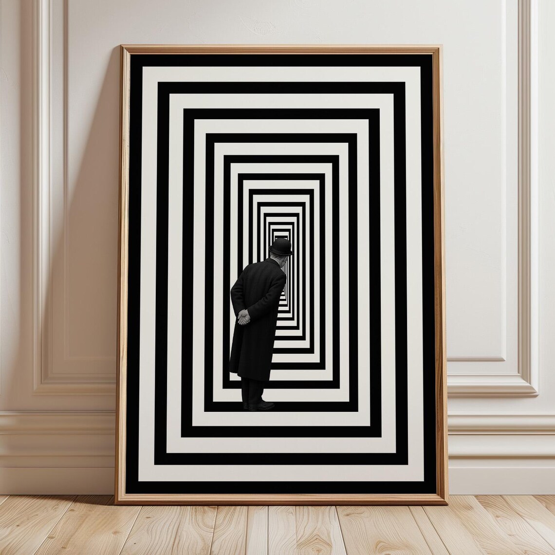 Observer Surreal Optical Illusion Poster, Minimalist Art Print