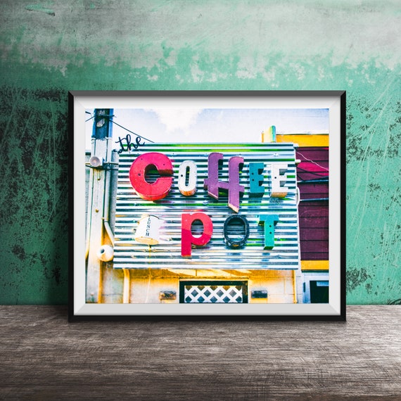 Coffee Pot Lunch Unframed Photography Print Kitchen Wall Decor Breakfast Time Photo Art Modern Dining Room Print Sign
