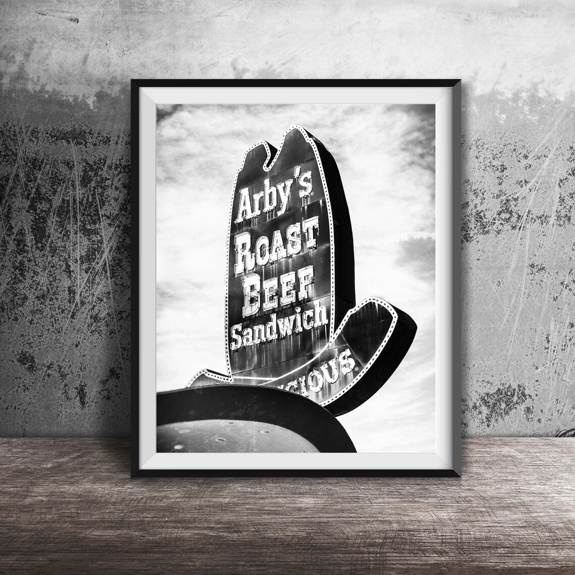 Arbys Roast Beef Sandwich Giant Cowboy Hat Sign Photography Poster - Image 2