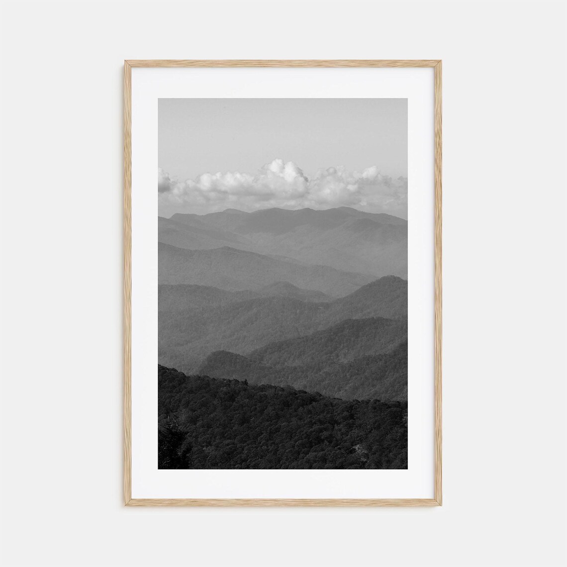 Blue Ridge Mountains Black And White Travel Poster