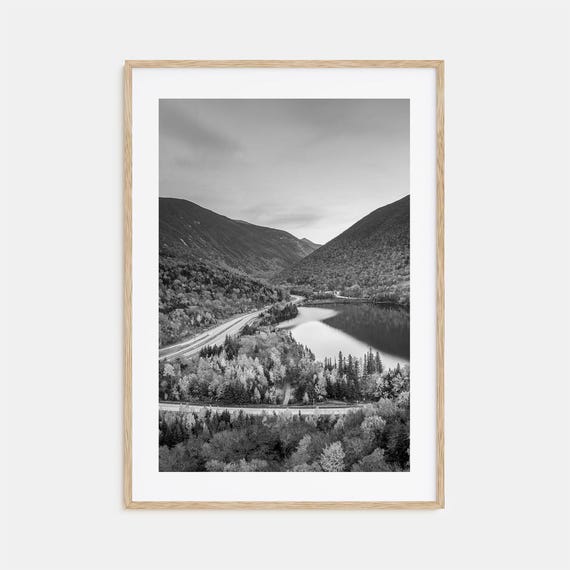 New Hampshire Black and White Travel Poster Print