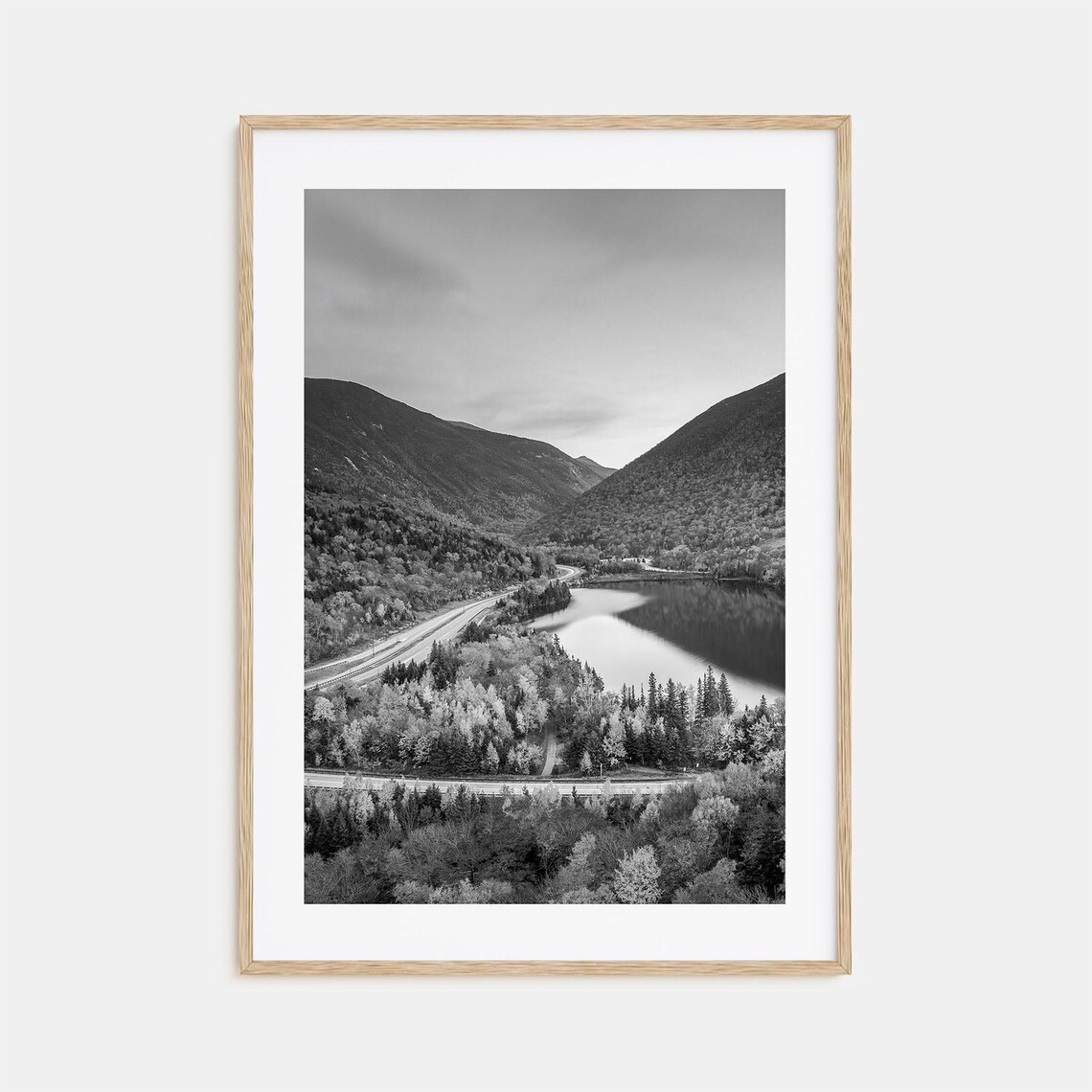 New Hampshire Black and White Travel Poster Print