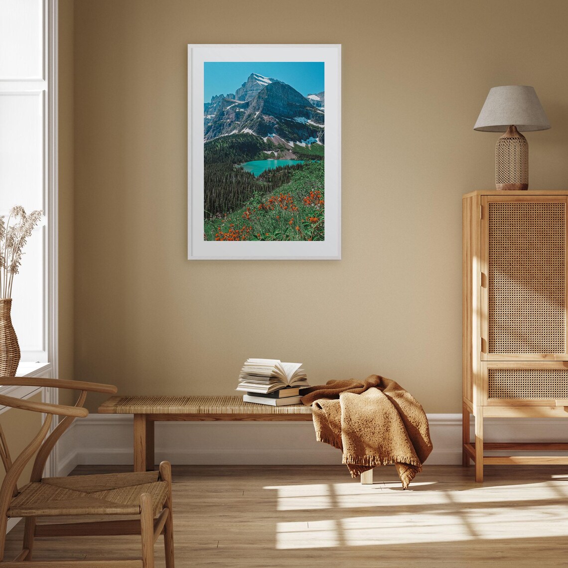 Glacier National Park Colorful Travel Poster, Map Print - Image 3