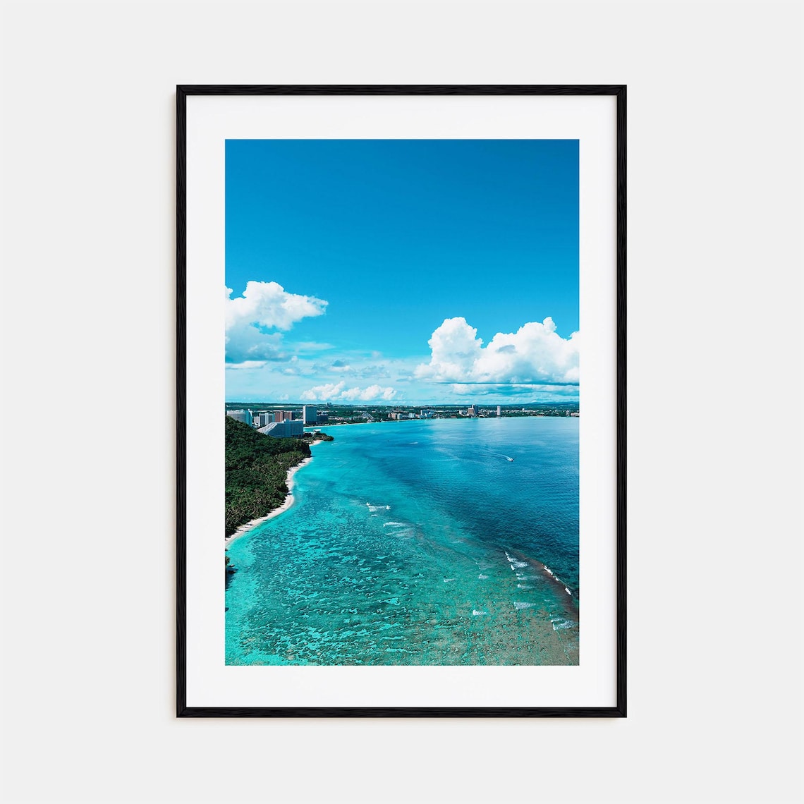 Tropical Island Coastline Aerial Turquoise Reef Photo Poster