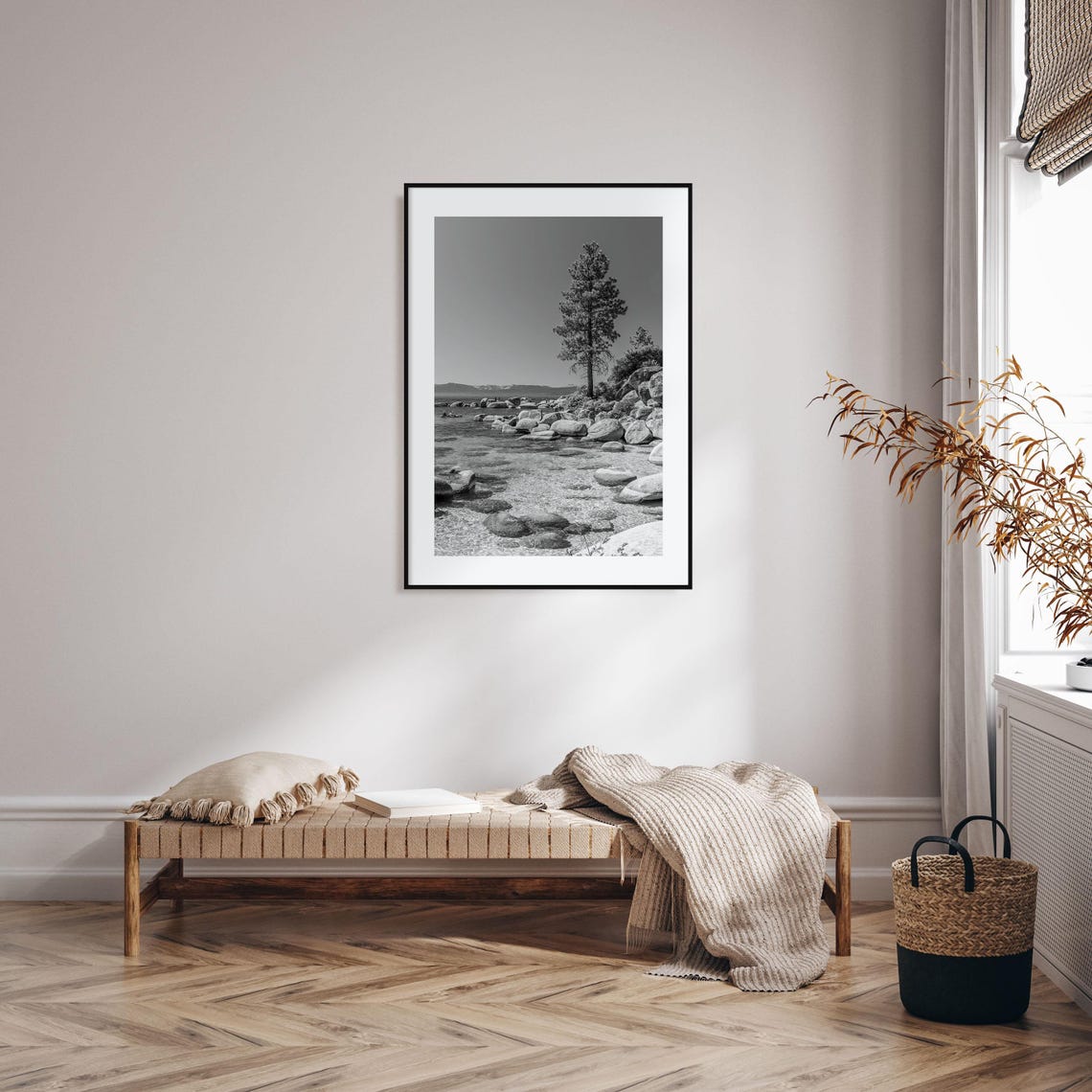 Lake Tahoe Photo Poster Print No 2 Lake Tahoe Black And White Art Lake Tahoe Wall Photography Lake Tahoe Travel Map Poster - Image 2