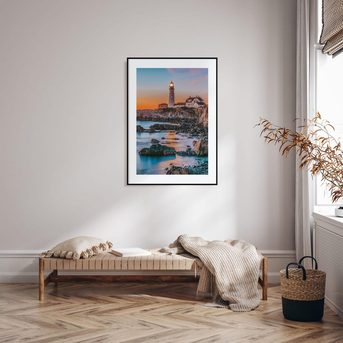 Portland Head Light Lighthouse Maine Sunset Rocky Coastline Print - Image 2
