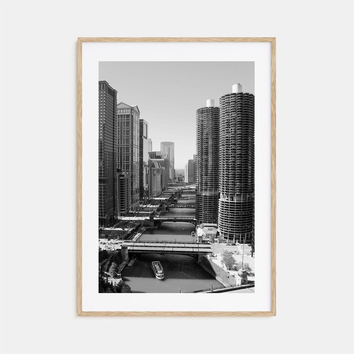 Chicago Black and White Travel Poster Print