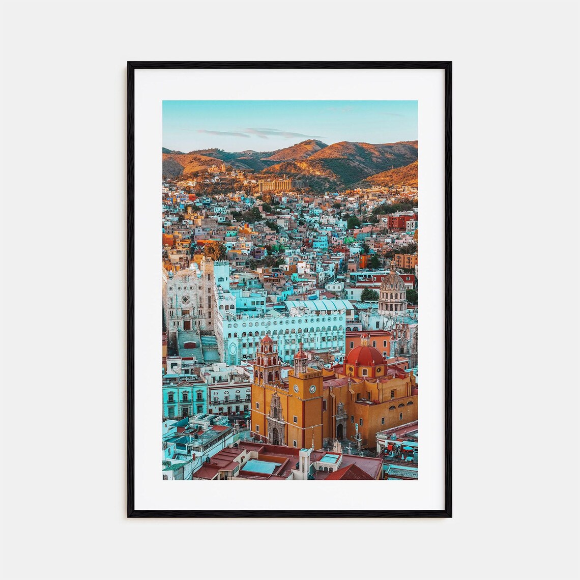 Guanajuato City Colorful Colonial Hillside Golden Hour Poster