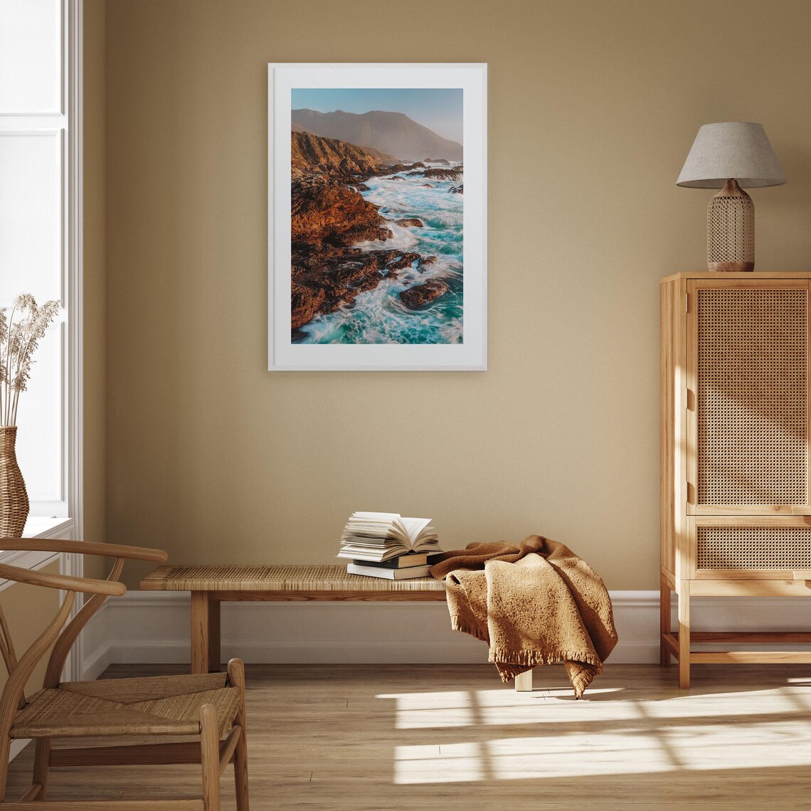 Rugged Rocky Coastline With Crashing Ocean Waves Photography Poster - Image 2