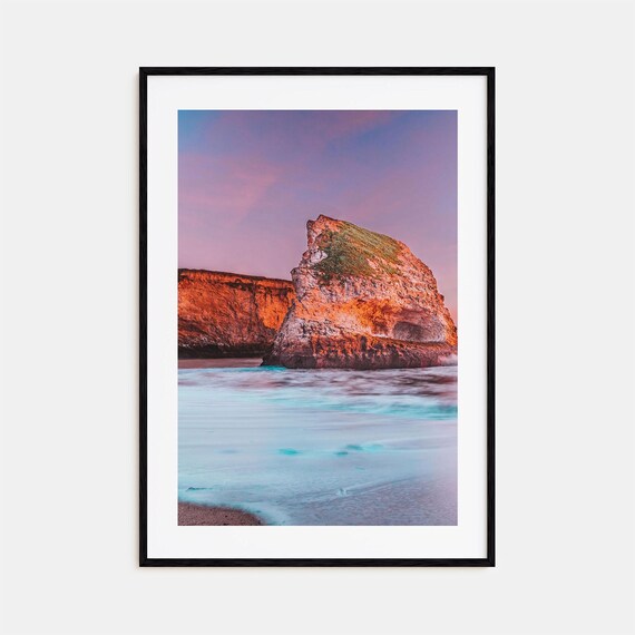 Santa Cruz Coast Sea Stack Rock Sunset Ocean Cliff Shore Poster