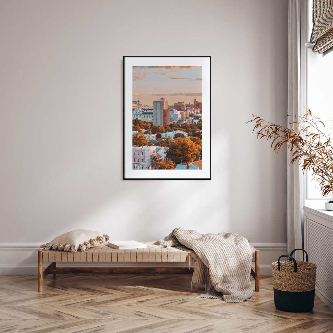 Portland Maine Skyline Sunset Cityscape Waterfront Art Poster - Image 2