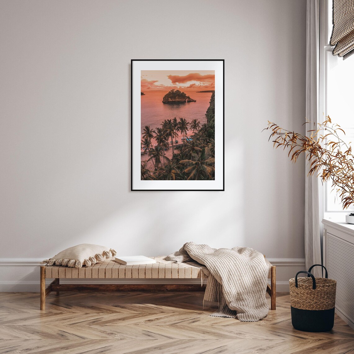 Bali Tropical Island Beach At Sunset Aerial View Photo Poster - Image 2